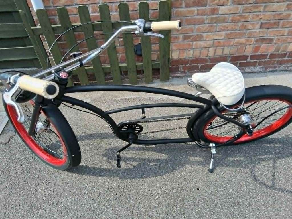 chopperfiets merk basman uniek stuk, Fietsen en Brommers, Gebruikt, Versnellingen, Schijfrem, 65 cm of meer