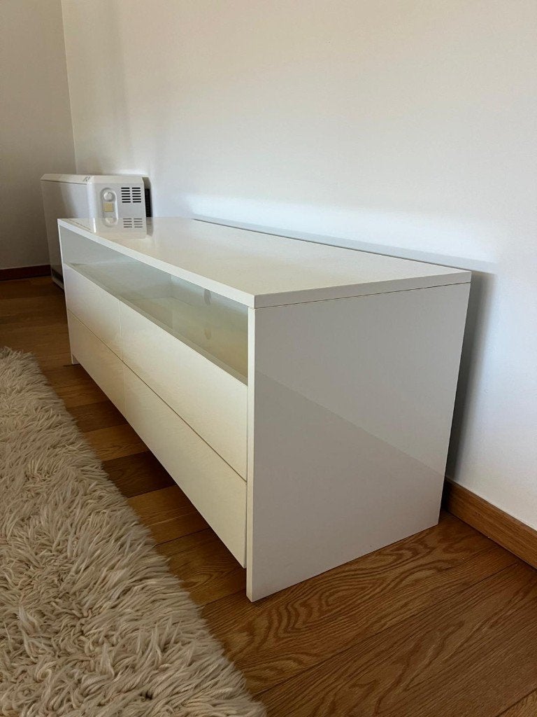 Meuble TV laqué blanc, 25 à 50 cm, Moins de 100 cm, 100 à 150 cm, Enlèvement