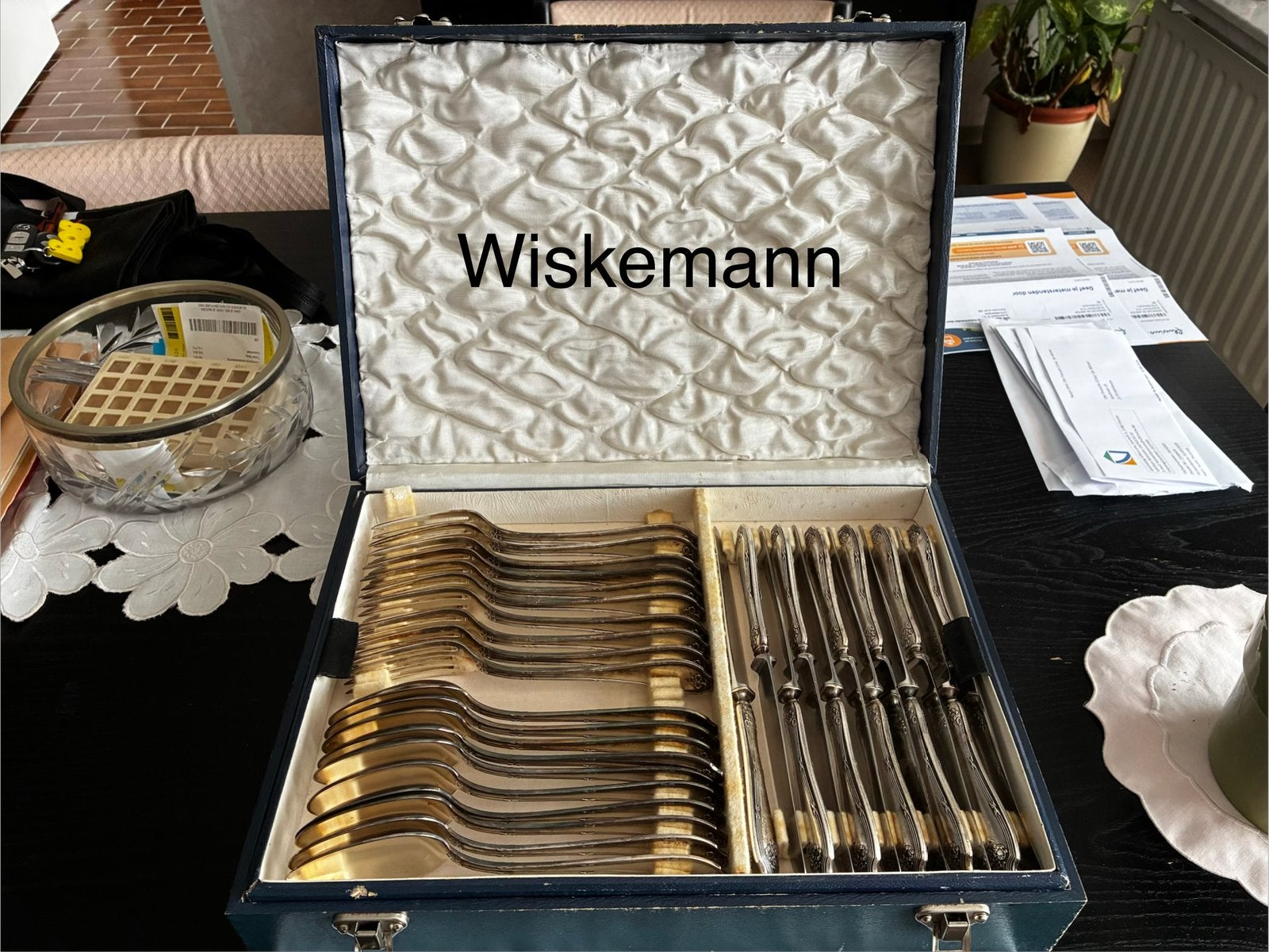 Klassieke verzilverde bestekcassette Bruno Wiskemann, Ophalen, Gebruikt, Bestekset, Overige typen