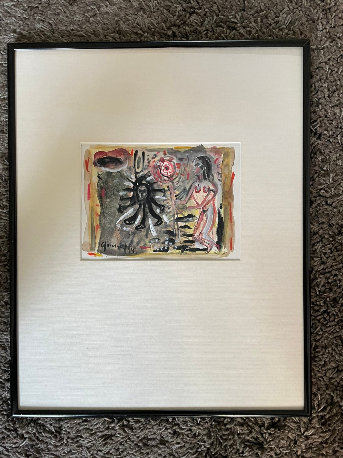 Godfried Vervisch, Enlèvement, Dessin, Technique mixte, Sous verre