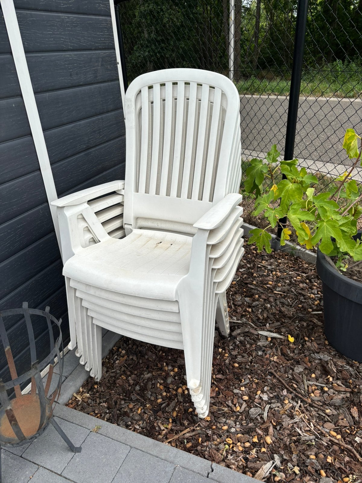 6 verstelbare tuinstoelen + kussens, Tuin en Terras, Ophalen, Gebruikt, Plastic, Verstelbaar