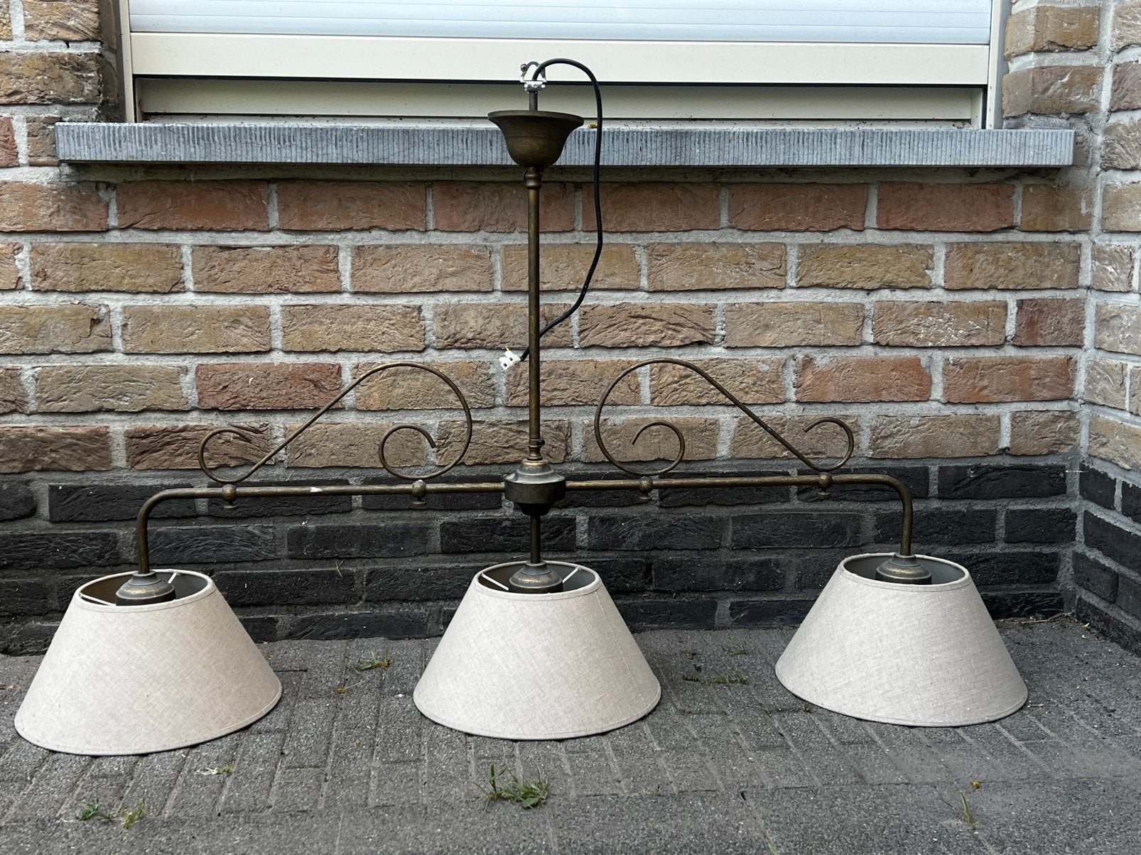 Retro hanglamp met 3 lichtpunten –landelijke/klassieke stijl, Enlèvement, Comme neuf