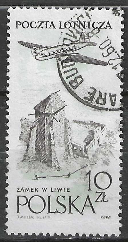 Polen 1957/1958 - Yvert 47SE - Het Liw-kasteel  (ST), Postzegels en Munten, Postzegels | Europa | Overig, Verzenden, Polen, Gestempeld