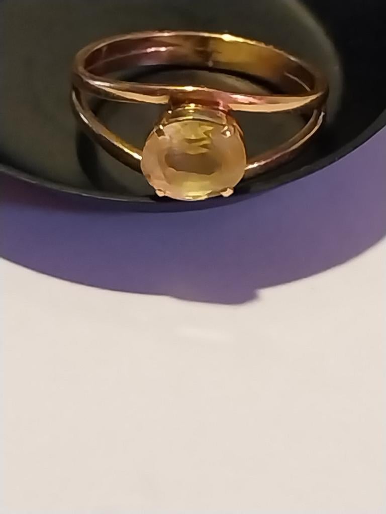 BAGUE EN OR 18K AVEC UNE PIERRE CITRINE, Neuf, Enlèvement ou Envoi, Or, Or