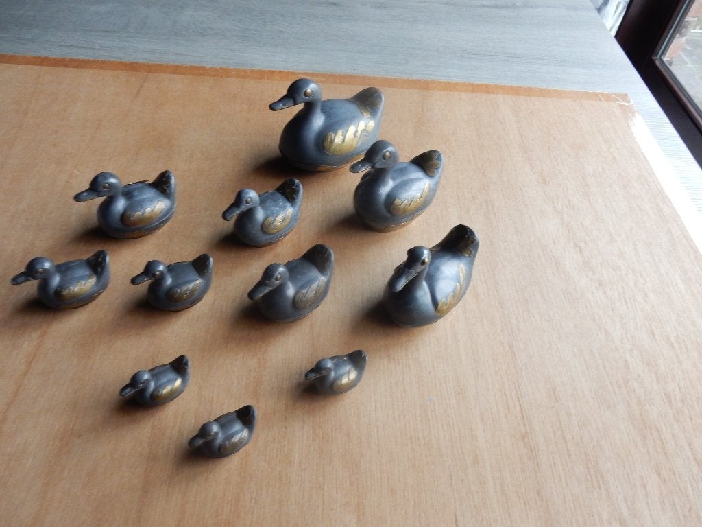 nr.829 - Setje antieke eendjes, Antiek en Kunst, Ophalen of Verzenden