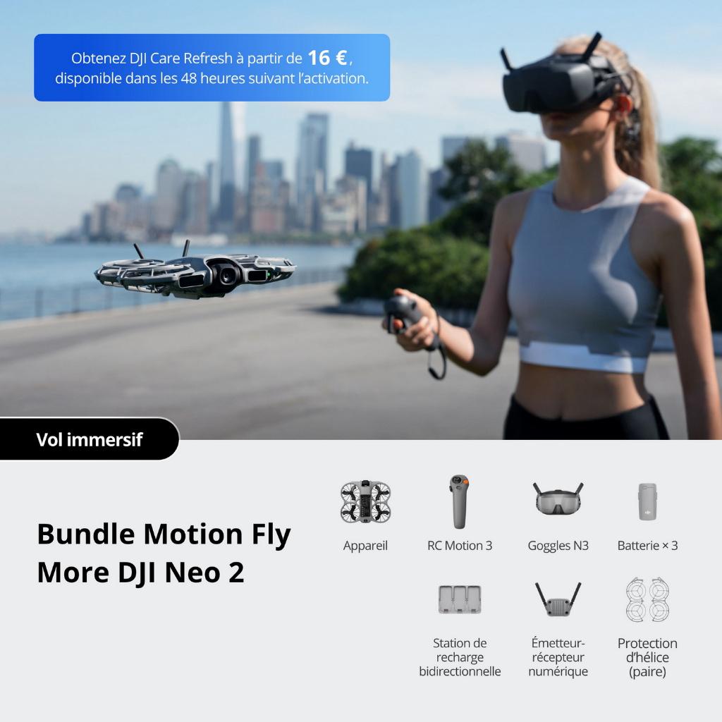 DJi Neo 2 Motion Fly More disponible ✅, TV, Hi-fi & Vidéo, Drones, Moins de 15 minutes, Enlèvement ou Envoi, Vue à la première personne (FPV)