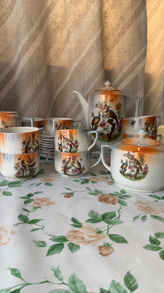 Antiek koffieservies porselein, Ophalen, Zo goed als nieuw, Porselein