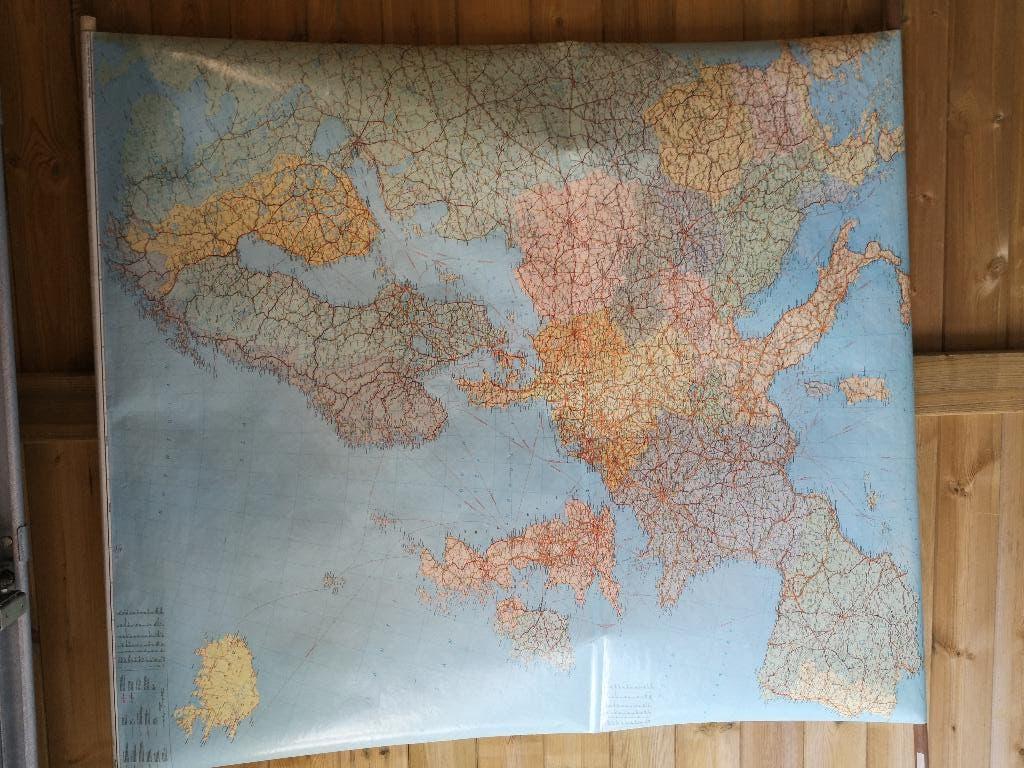 Carte scolaire vintage de l'Europe 1950&60, Enlèvement ou Envoi, Géographie