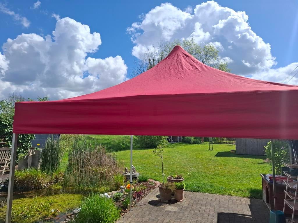 Easy up partytent rood 3x3m Toolport, Tuin en Terras, Partytenten, Ophalen, Partytent