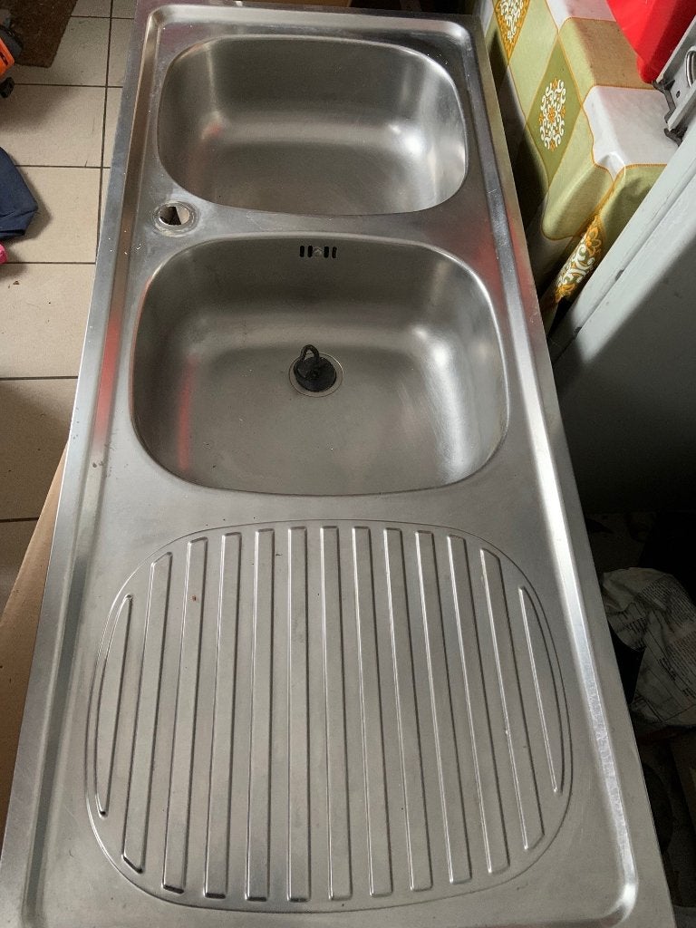 Dubbele inox afwasbak, Ophalen, Zo goed als nieuw
