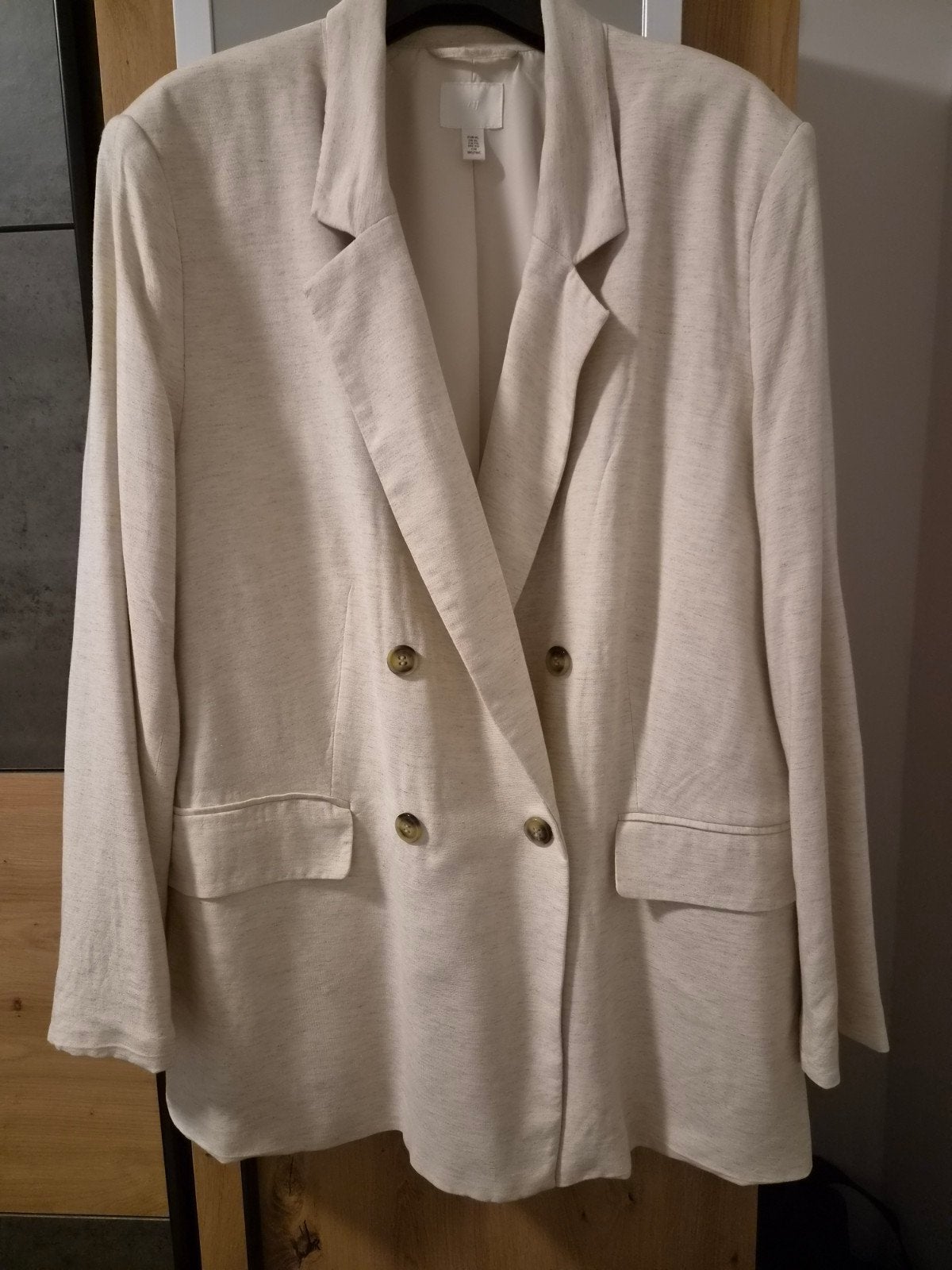 Blazer, Kleding | Dames, Jasjes, Kostuums en Pakken, H&M, Kostuum of Pak, Beige, Maat 46/48 (XL) of groter