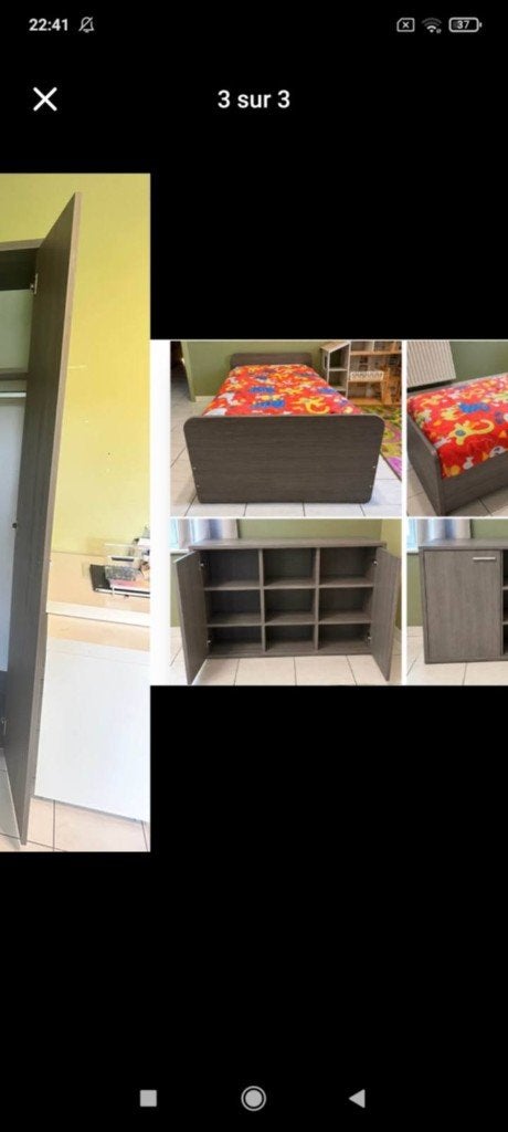 Chambre à coucher 1 personne très bon état, Enlèvement