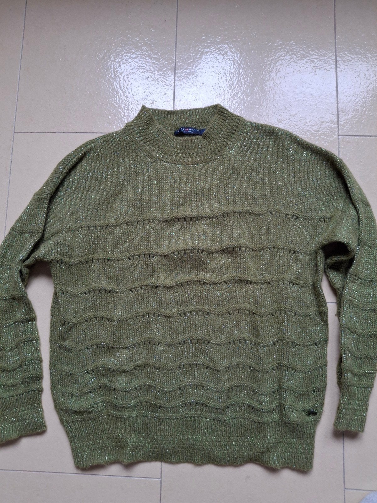 Groene trui met glinster River Woods mt Small, Ophalen of Verzenden, Gedragen, Groen