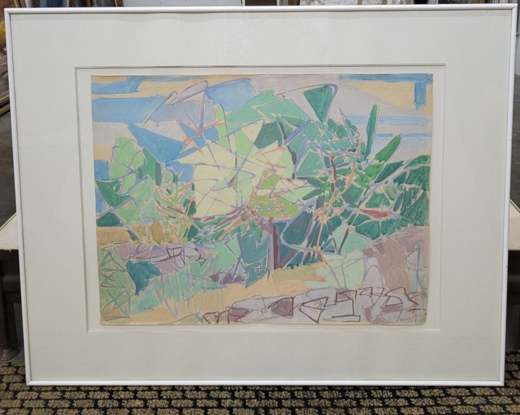 René MELS, Jardin à Roquefort, Antiek en Kunst, Kunst | Schilderijen | Abstract, Ophalen of Verzenden