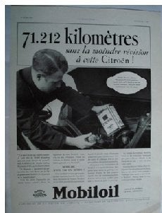 Citroën Traction Avant Mobiloil 1936 Publicité, Envoi, Comme neuf, Citroën