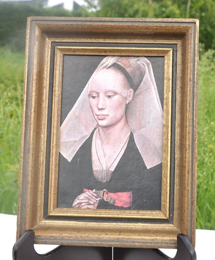 cadre decoratif avec reproduction, Maison & Meubles, Enlèvement ou Envoi, Utilisé, Bois