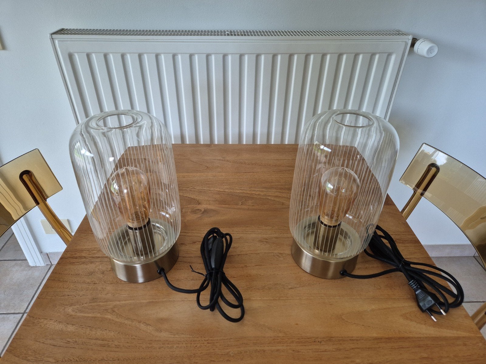 Lampen  modern 2 stuks met Dimmer + Gloeilampen, Ophalen, Modern