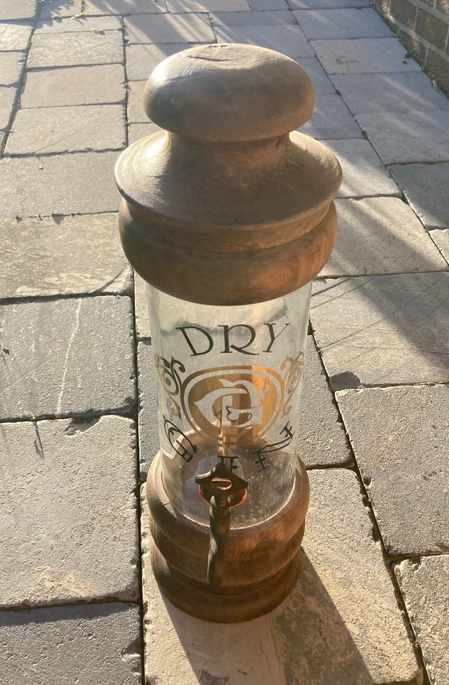 Vintage Glazen Dry Gin Drankdispenser – 60/'70, Ophalen, Gebruikt, Overige typen