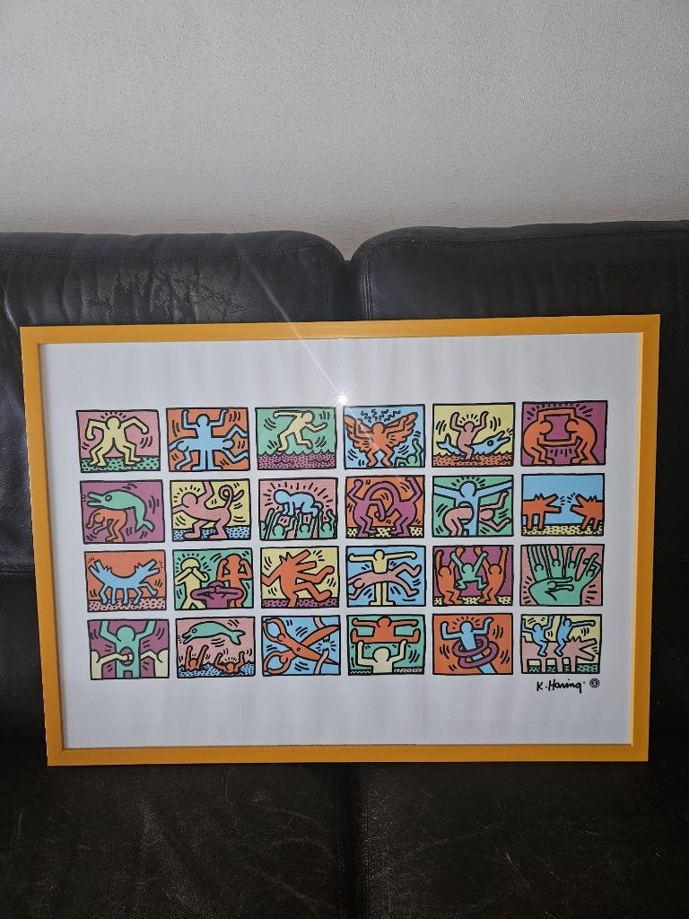 Keith haring poster/ print, Ophalen, Achter glas, Print, Abstract