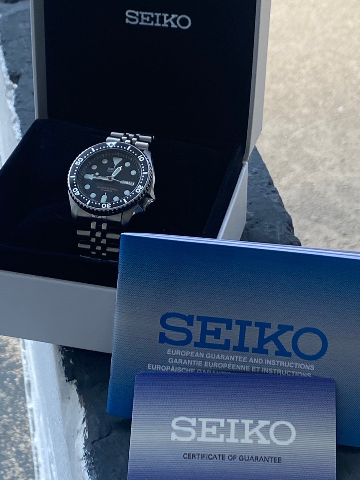 Pilote Seiko Sox 007 j - Verre saphir - Ensemble complet, Montre-bracelet, Seiko, Enlèvement ou Envoi, Acier