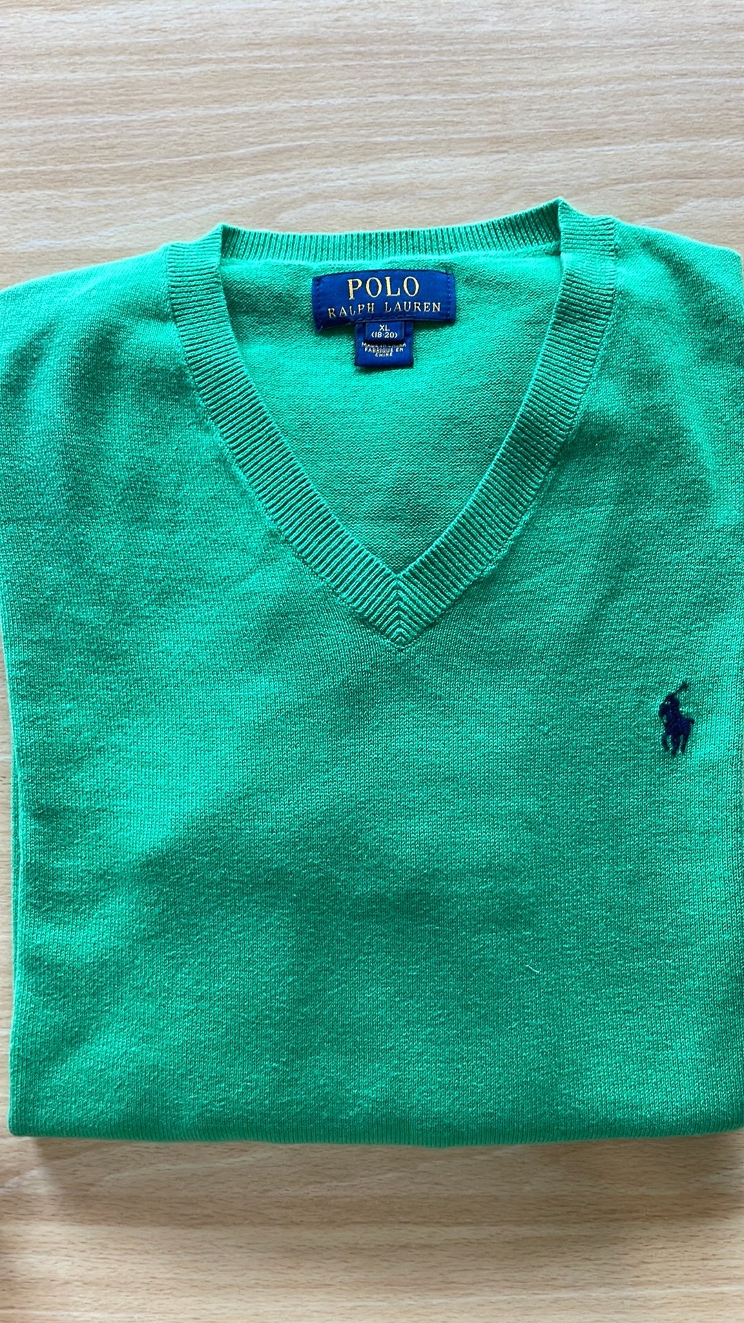 Trui tricot katoen lichtgroen Ralph Lauren maat 18-20, Kinderen en Baby's, Ophalen of Verzenden, Zo goed als nieuw, Jongen, Trui of Vest