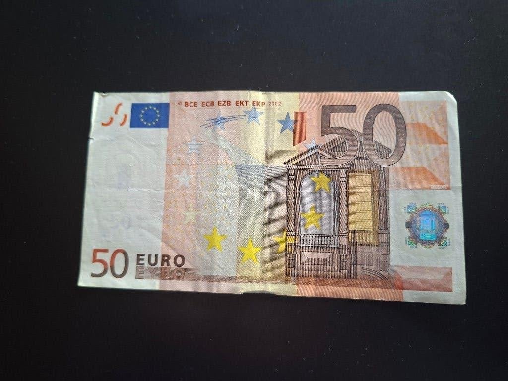 2002 Belgique 50 euros 1ère série Duisenberg code T001, rare, Envoi, Billets en vrac