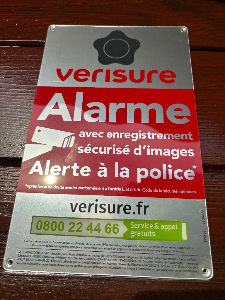 Plaque Verisure Securitas direct, Enlèvement ou Envoi, Neuf