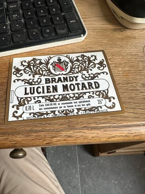 brandy Lucien Motard eau de vie etiket label, Ophalen of Verzenden, Overige typen