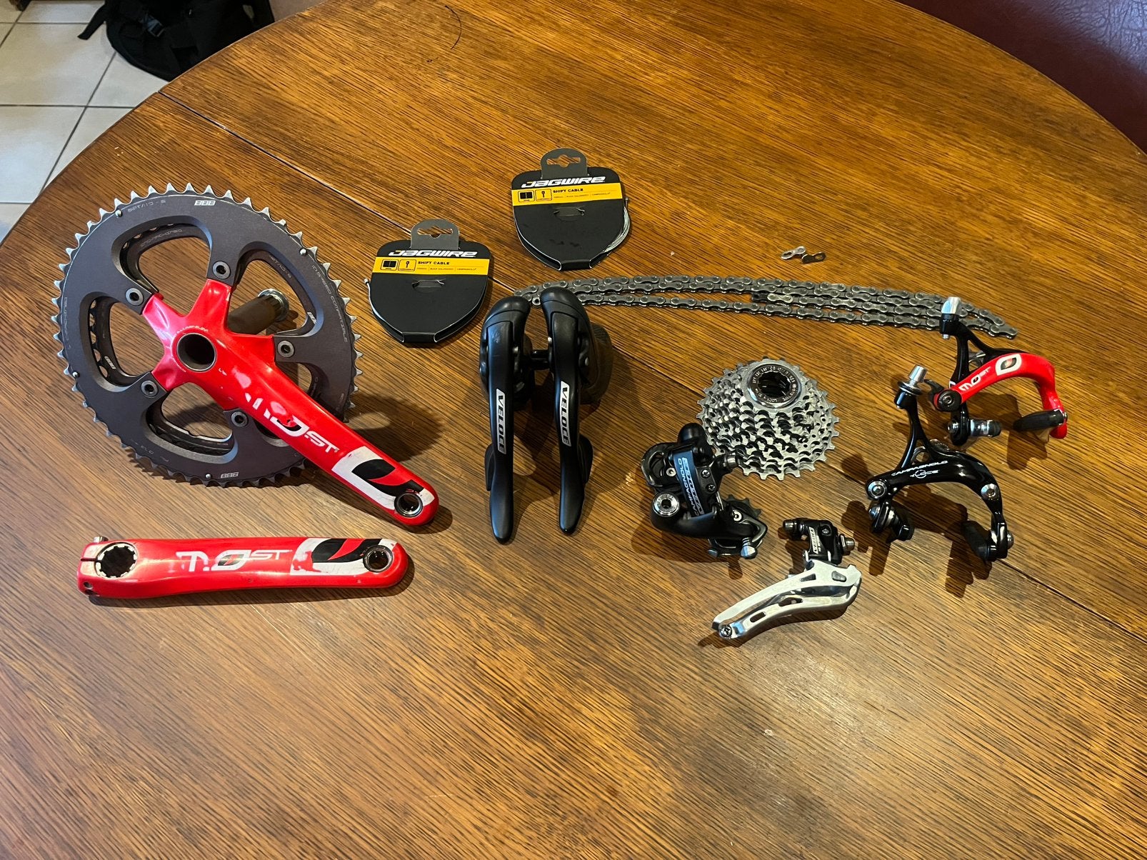 Groupe Campagnolo Veloce Most à 10 vitesses, Vélos & Vélomoteurs, Enlèvement ou Envoi, Utilisé, Autres types, Aluminium
