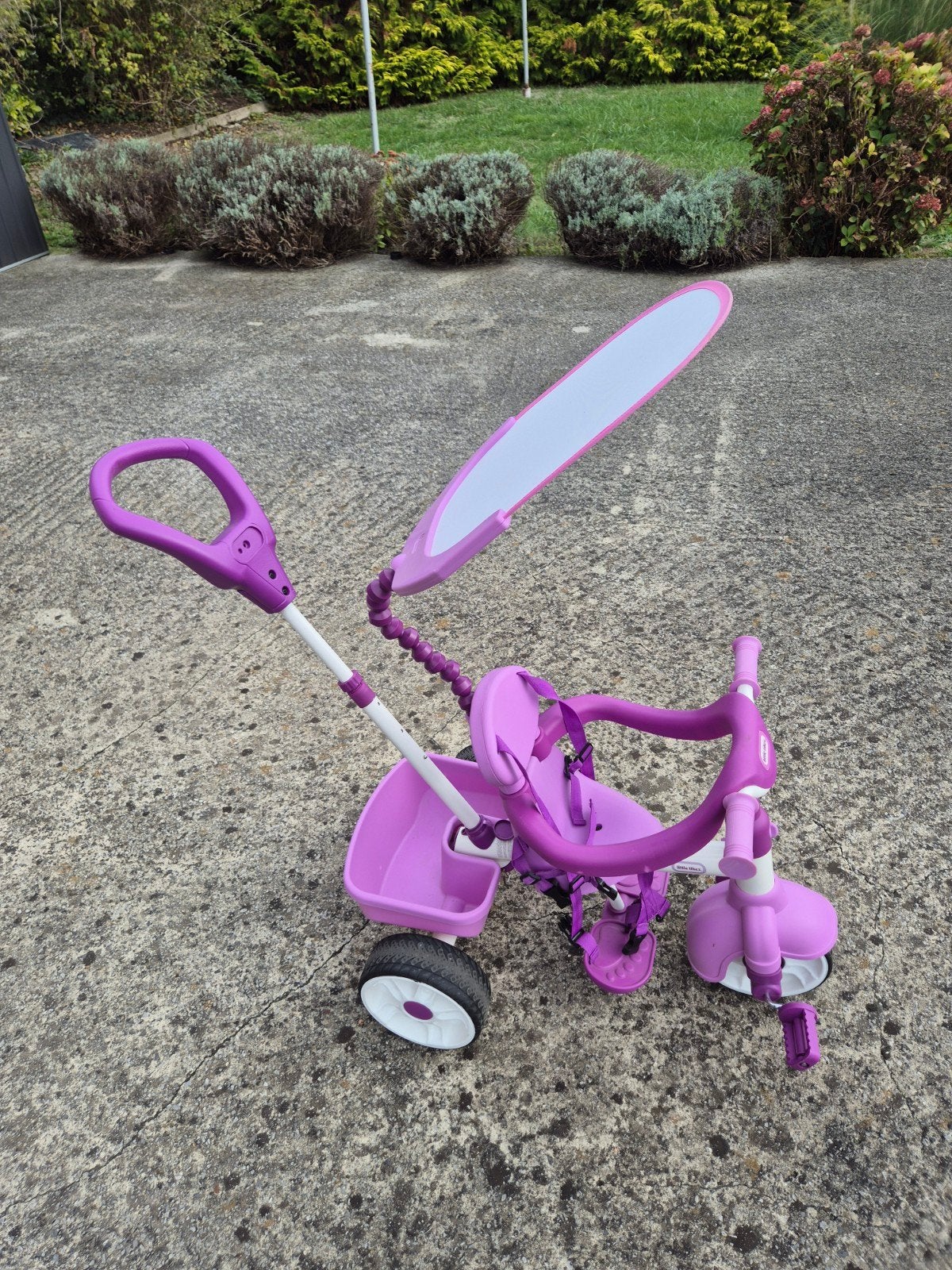 Tricycle évolutif Little Tikes rose/violet avec poignée pare, Enlèvement