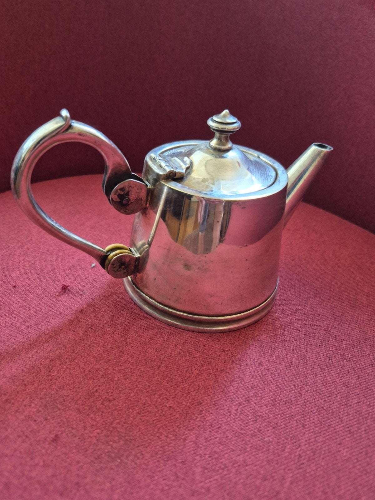 Antieke verzilverde reis-theepot Maison Morlot, Antiek en Kunst, Antiek | Zilver en Goud, Ophalen of Verzenden