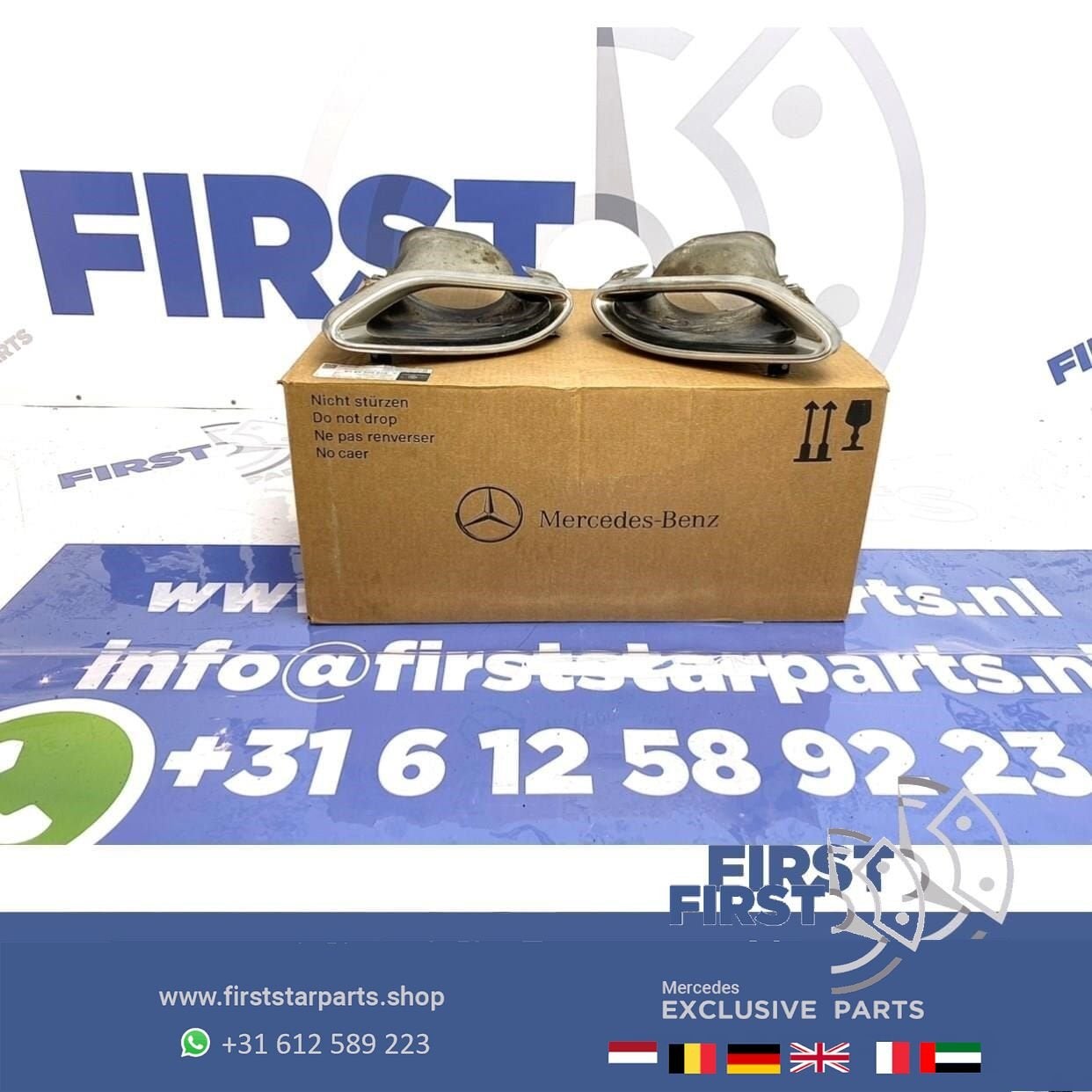 W205 C205 AMG LINE UITLAAT SIERSTUKKEN L/R Mercedes C Klasse, Auto-onderdelen, Gebruikt, -, Ophalen of Verzenden, -