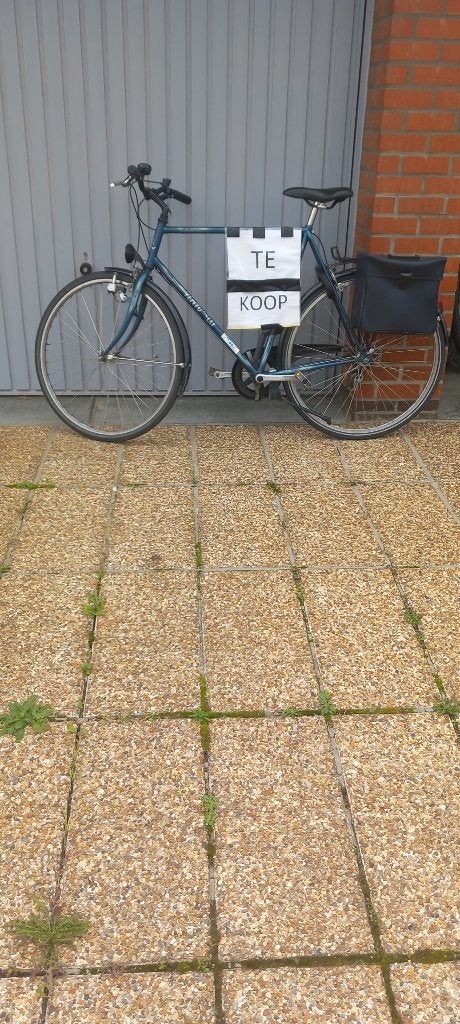 Herenfiets blauw, Fietsen en Brommers, Gebruikt, Velgrem, Versnellingen, 57 tot 61 cm
