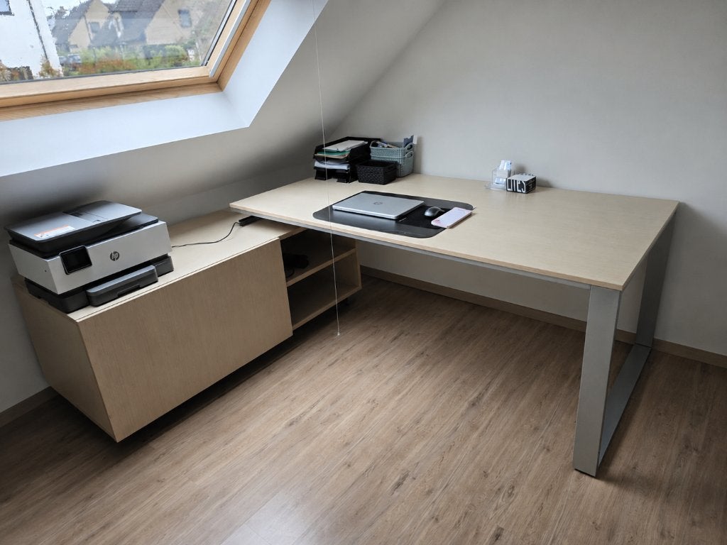 Bureau d'angle, Maison & Meubles, Bureaux, Comme neuf, Bois, Beige, Moderne