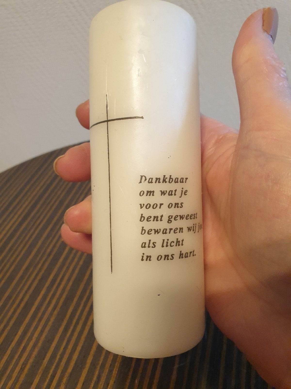 kaars met tekst, Antiek en Kunst, Antiek | Kandelaars, Ophalen