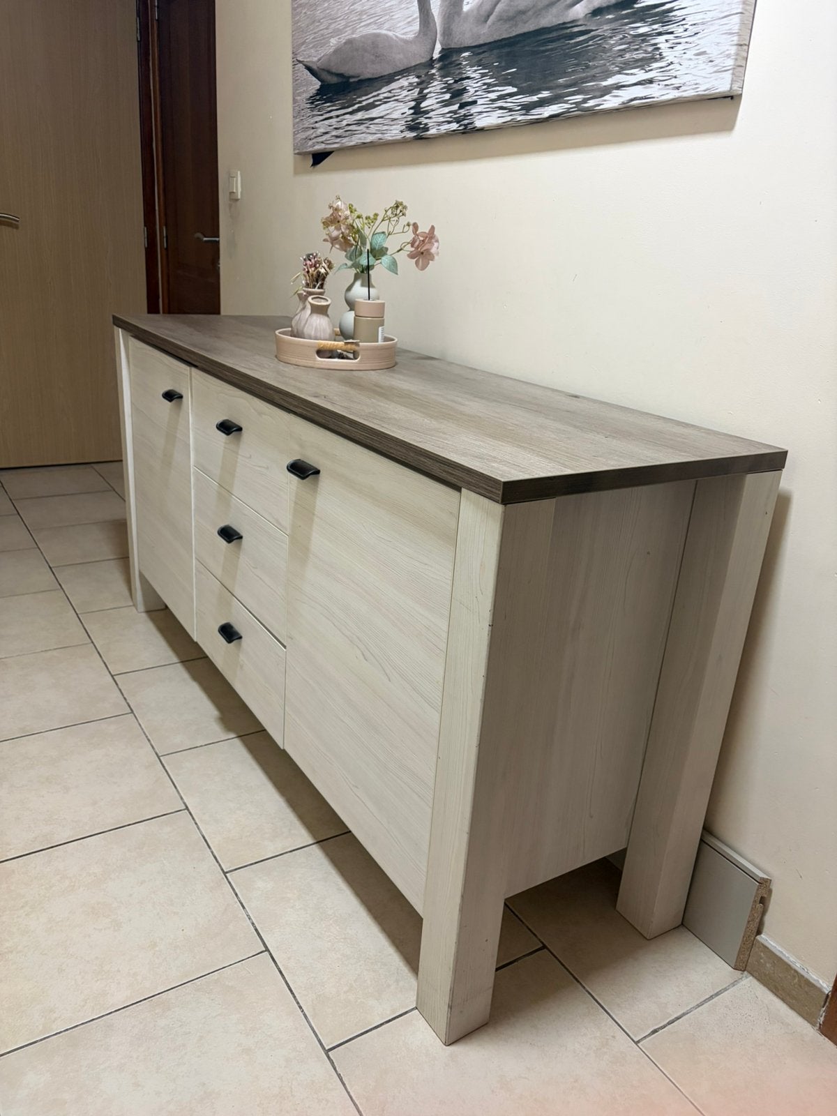 Dressoir kast, Ophalen, Met lade(s), 150 tot 200 cm, Eikenhout