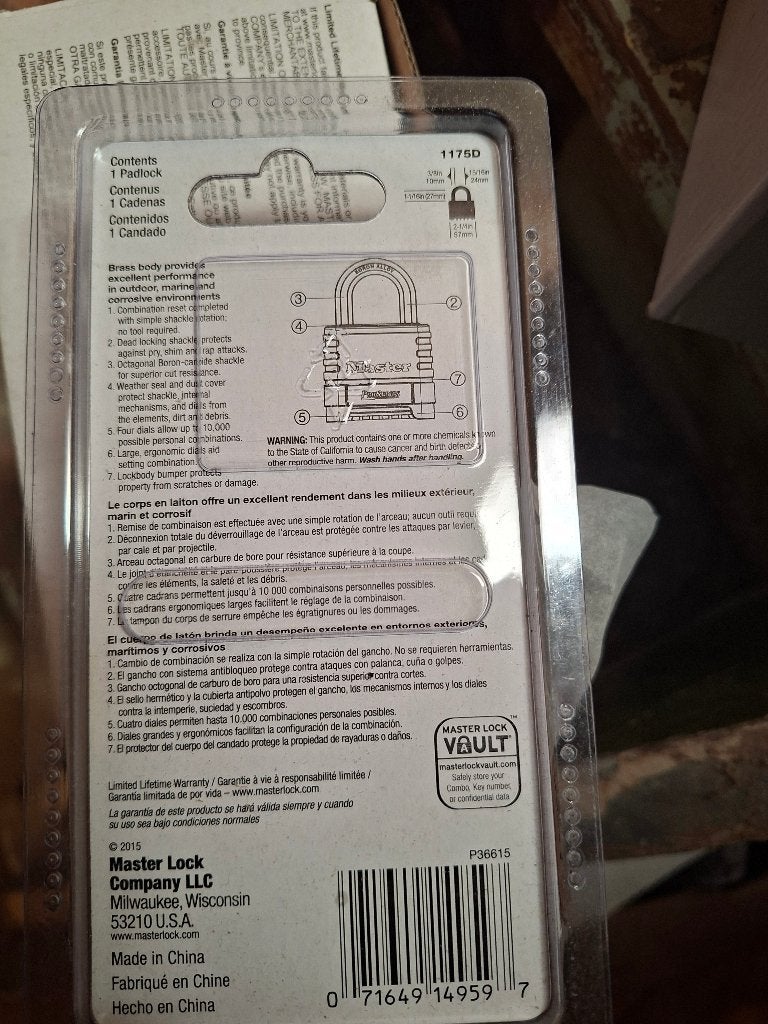 Master lock combination, Motoren, Ophalen, Nieuw