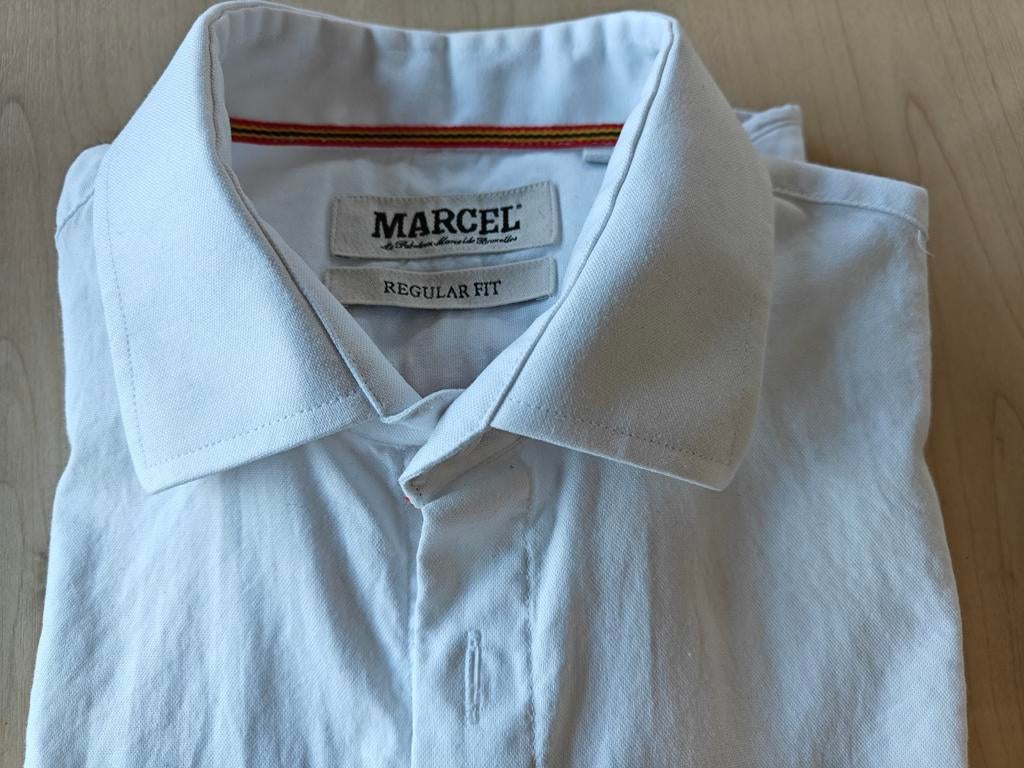 Wit hemd Le Fabuleux Marcel de Bruxelles, maat XS, Kleding | Heren, Ophalen, Wit