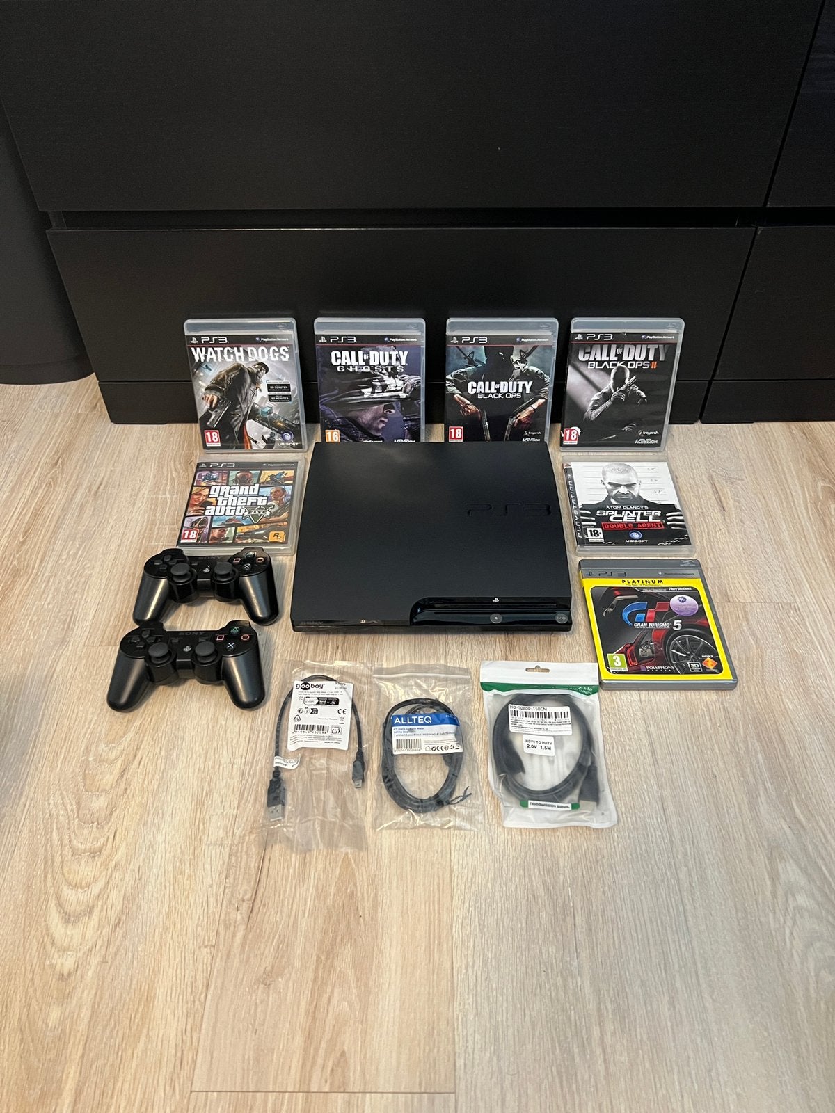 PlayStation 3 slim - cech2004b, Games en Spelcomputers, Spelcomputers | Sony PlayStation 3, Ophalen, Met games, Met 2 controllers