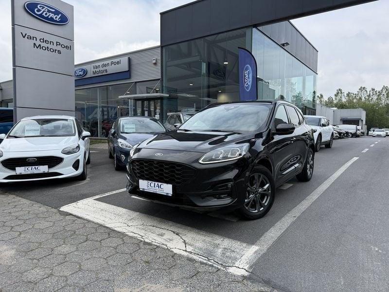 Ford Kuga ST-Line X PHEV AUT - Garantie, Auto's, Gebruikt, Zwart, 4 cilinders, Leder en Stof