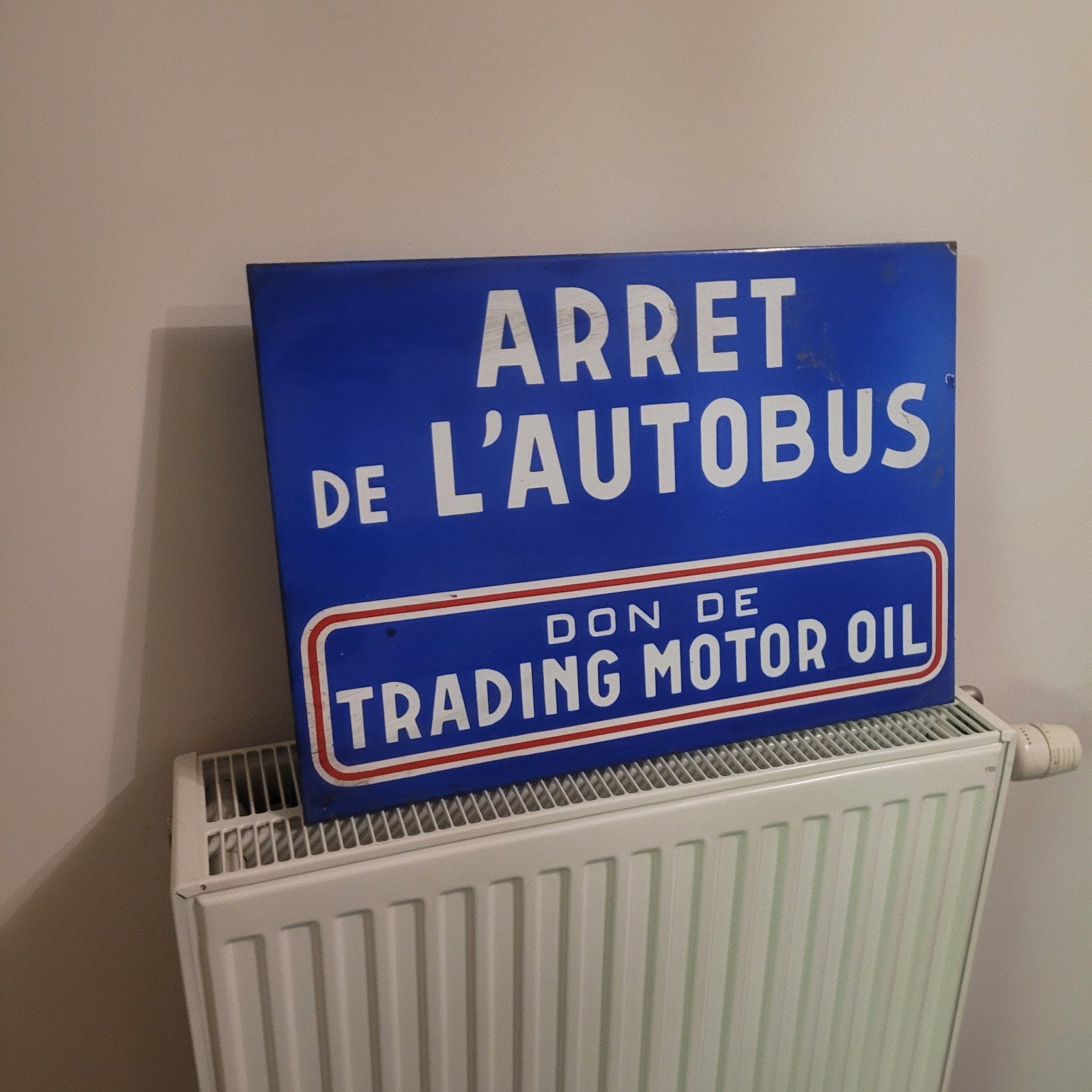 plaque émaillée double face motor oil, Enlèvement ou Envoi