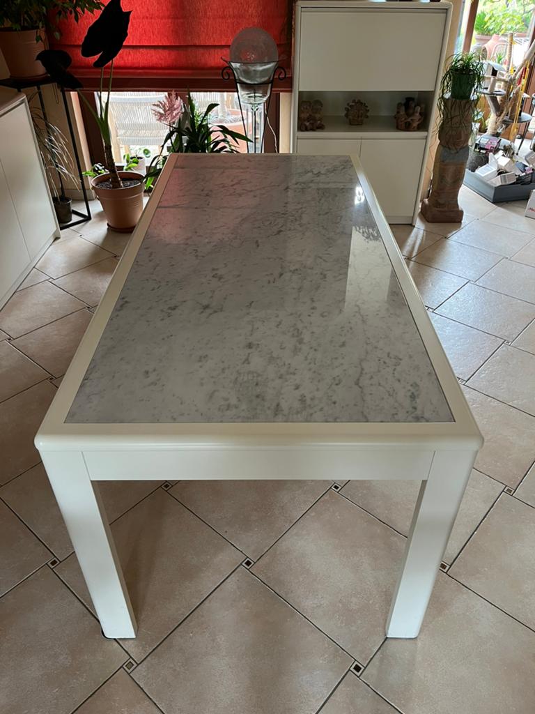 Tafel marmer, Huis en Inrichting, Tafels | Eettafels, Ophalen, Gebruikt, 50 tot 100 cm, Vijf personen of meer
