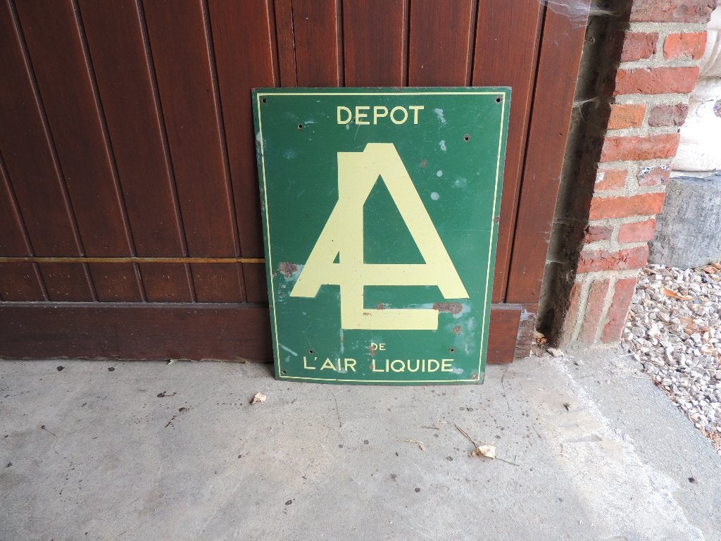 Zeldzame oude geëmailleerde plaat van LA Air Liquide 1920, Ophalen of Verzenden