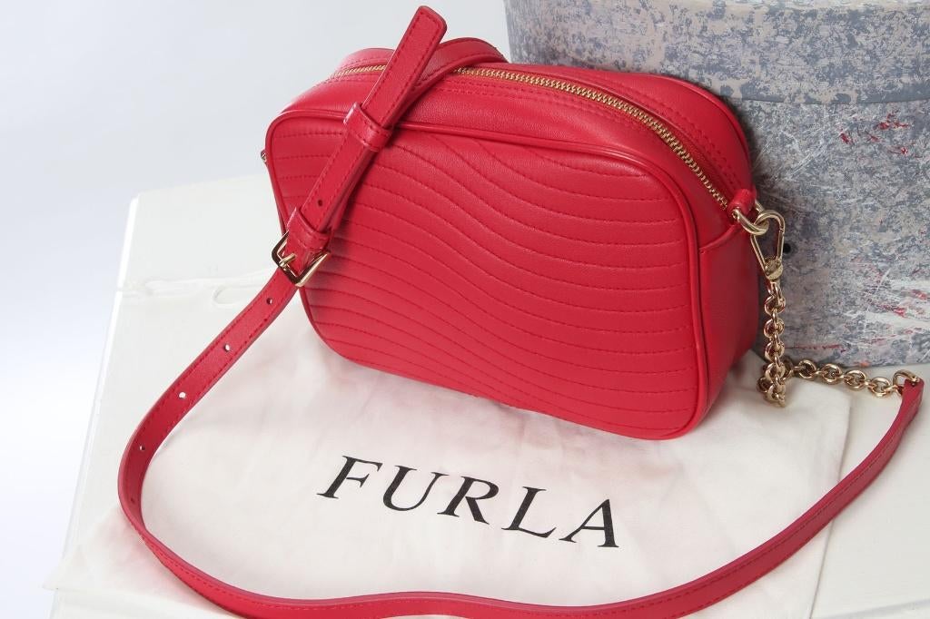 Furla Swing crossbody, roze-rood, Handtassen en Accessoires, Tassen | Damestassen, Ophalen of Verzenden, Nieuw, Rood, Schoudertasje
