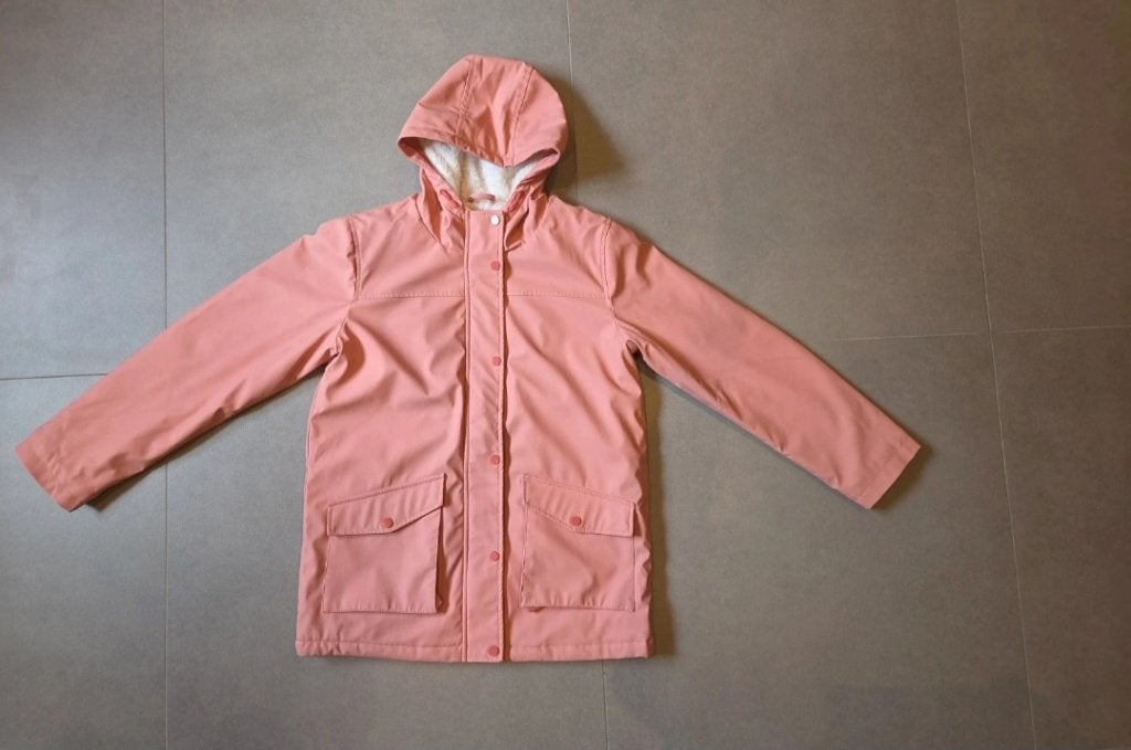 Regenjas roos Fish and Chips maat, Kinderen en Baby's, Kinderkleding | Maat 152, Gebruikt, Meisje, Ophalen of Verzenden, JBC.