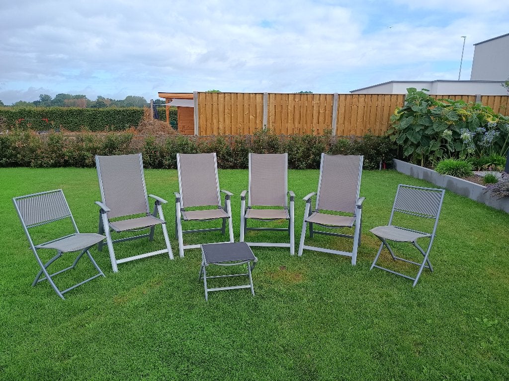 Tuinstoelen set, Tuin en Terras, Ophalen, Gebruikt, Kunststof, Inklapbaar