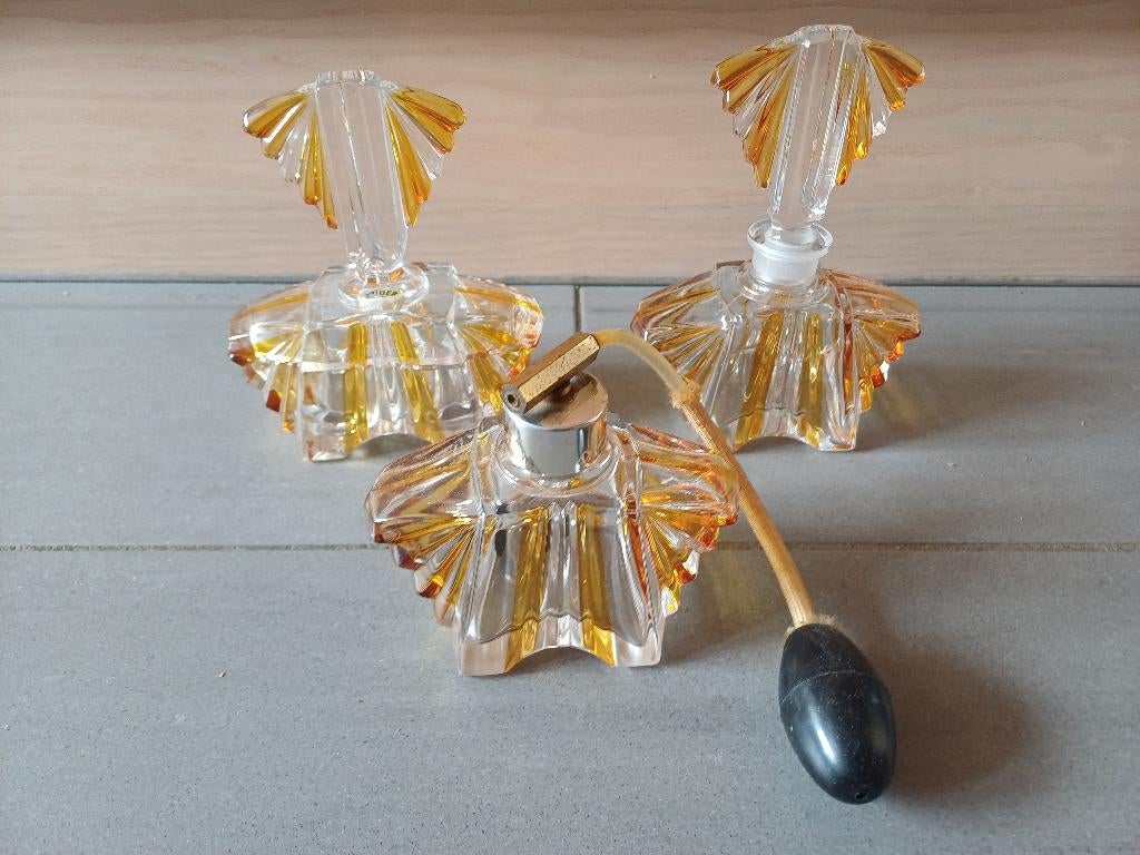 Art Deco Boudoir Set, Vintage, 3 delig, Ophalen of Verzenden