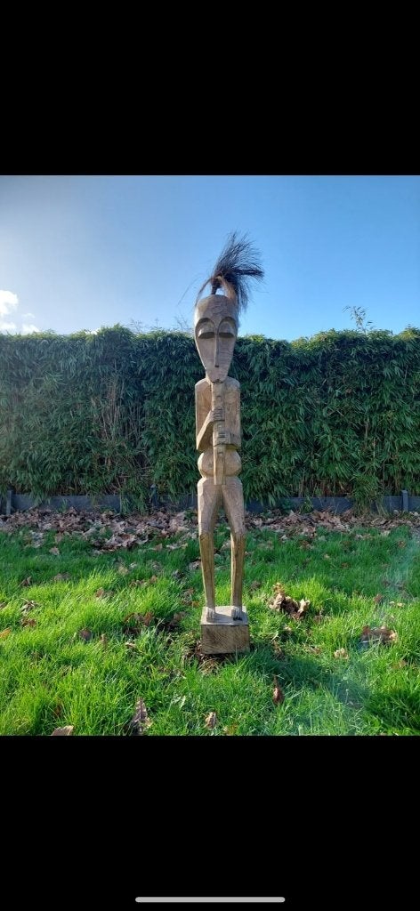 Afrikaans beeld, Antiek en Kunst, Kunst | Beelden en Houtsnijwerken, Ophalen, Hout, Beeld, Man