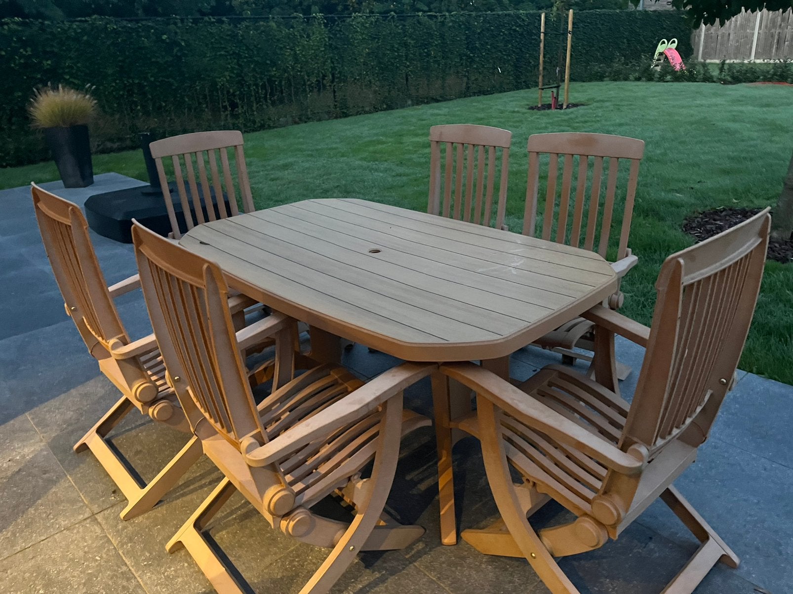 Tuinset, Ophalen, Kunststof, Gebruikt, 6 zitplaatsen