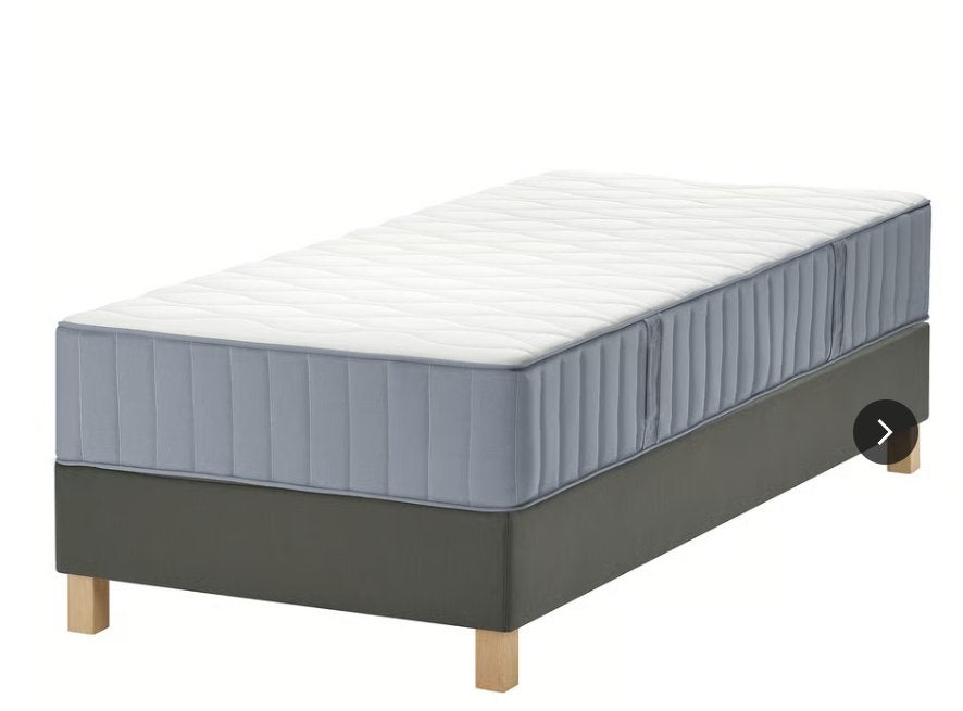 Lit - Boxspring IKEA, Maison & Meubles, Chambre à coucher | Lits boxsprings, 90 cm, Gris, Comme neuf, Enlèvement